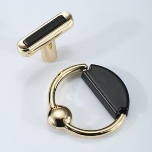 Black Gold  Round Kitchen Cabinet Knob Drawer Knob Dresser Knobs Zinc Alloy Knob